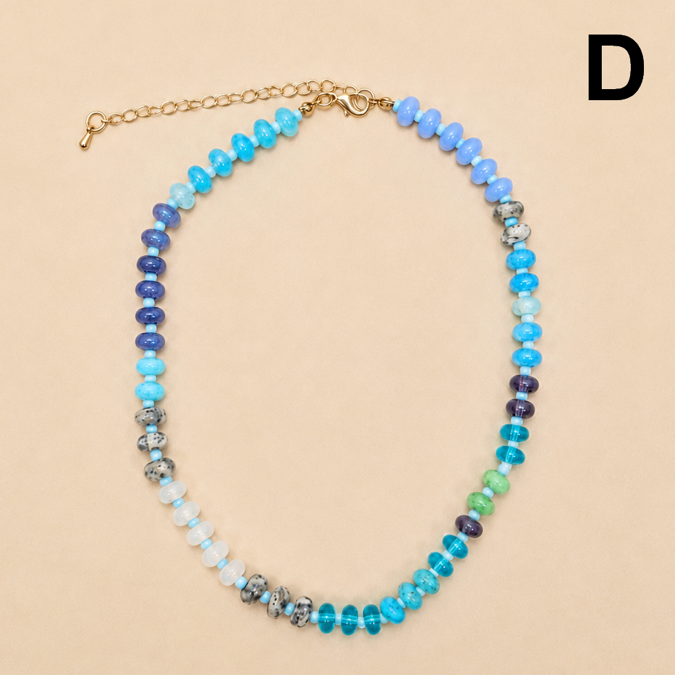 Natural Stone Semi-Precious Glass Mixed Necklace | 40NK9694
