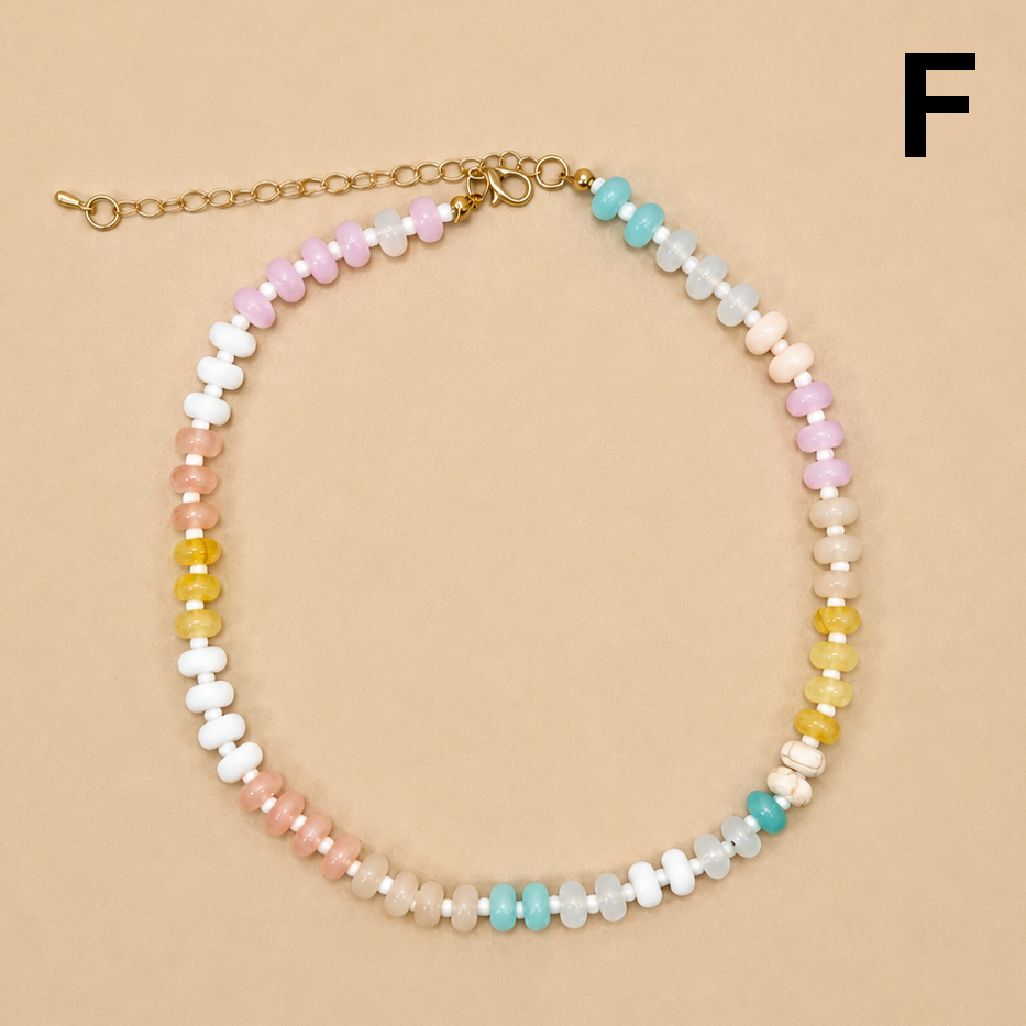 Natural Stone Semi-Precious Glass Mixed Necklace | 40NK9694