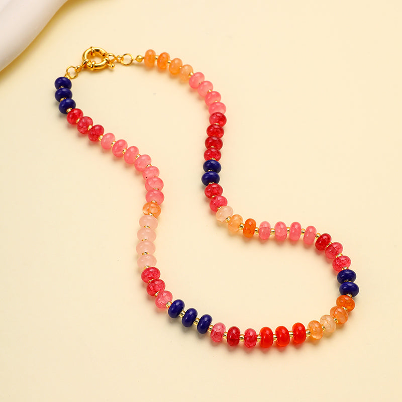 Natural Stone Semi-Precious Glass Mixed Necklace | 40NK9659