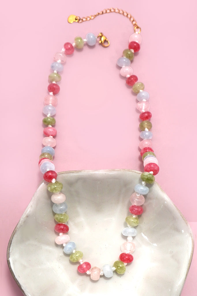 Natural Stone Semi-Precious Glass Mixed Necklace | 40NK9694