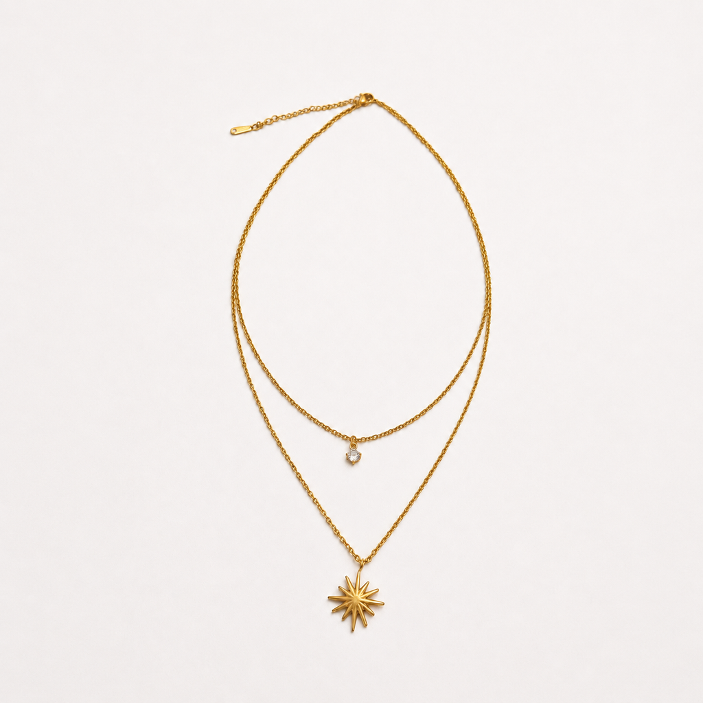 18K STAINLESS STEEL TARNISH FREE LAYERED NECKLACE | 40NK9538