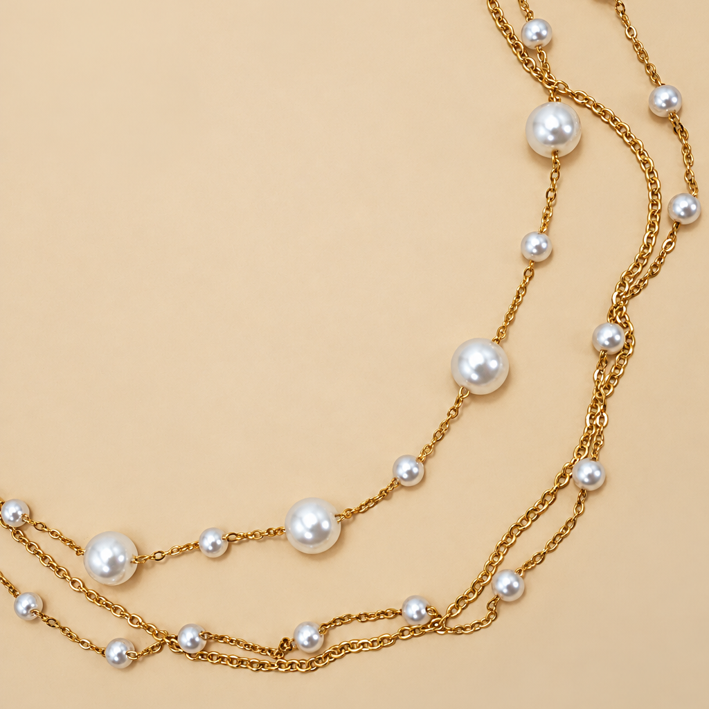 18K STAINLESS STEEL TARNISH FREE LAYERED NECKLACE | 40NK9551