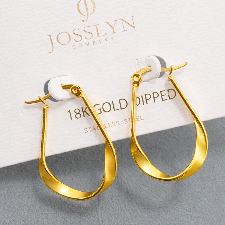 18K STAINLESS STEEL WATERPROOF TARNISH FREE HOOPS | 40E490