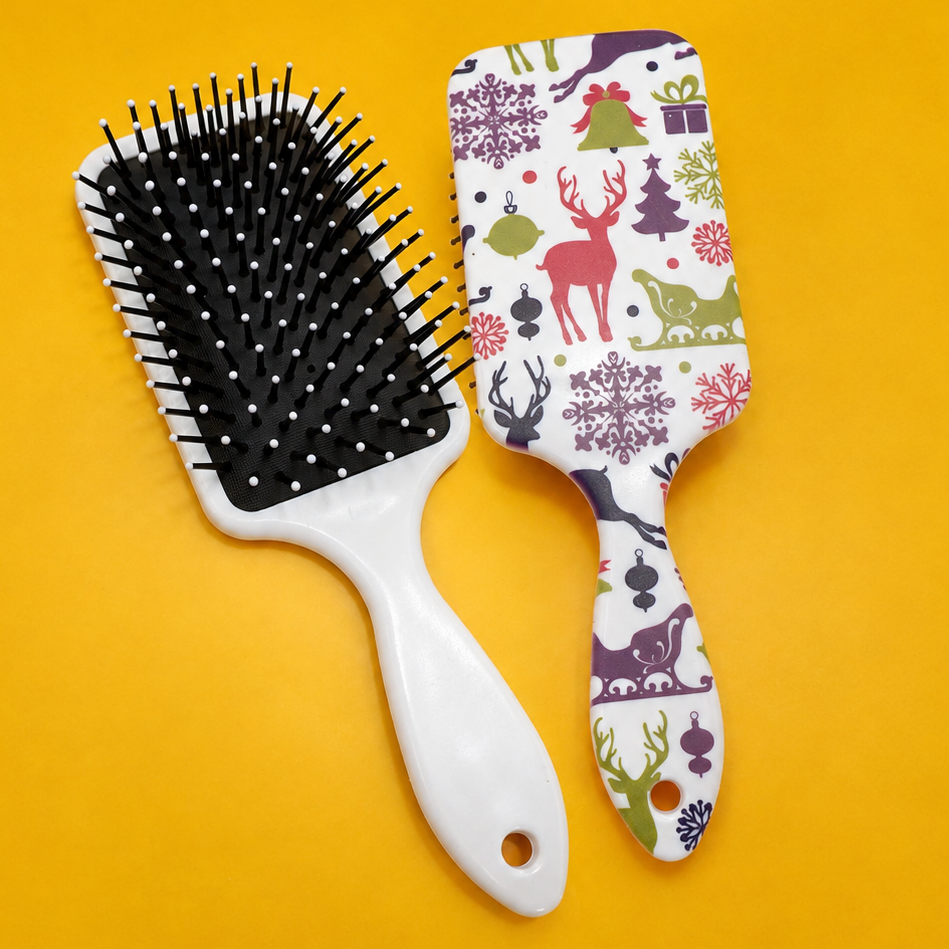 CHRISTMAS HOLIDAY DETANGLE PADDLE HAIR BRUSH COMB | 40HC106