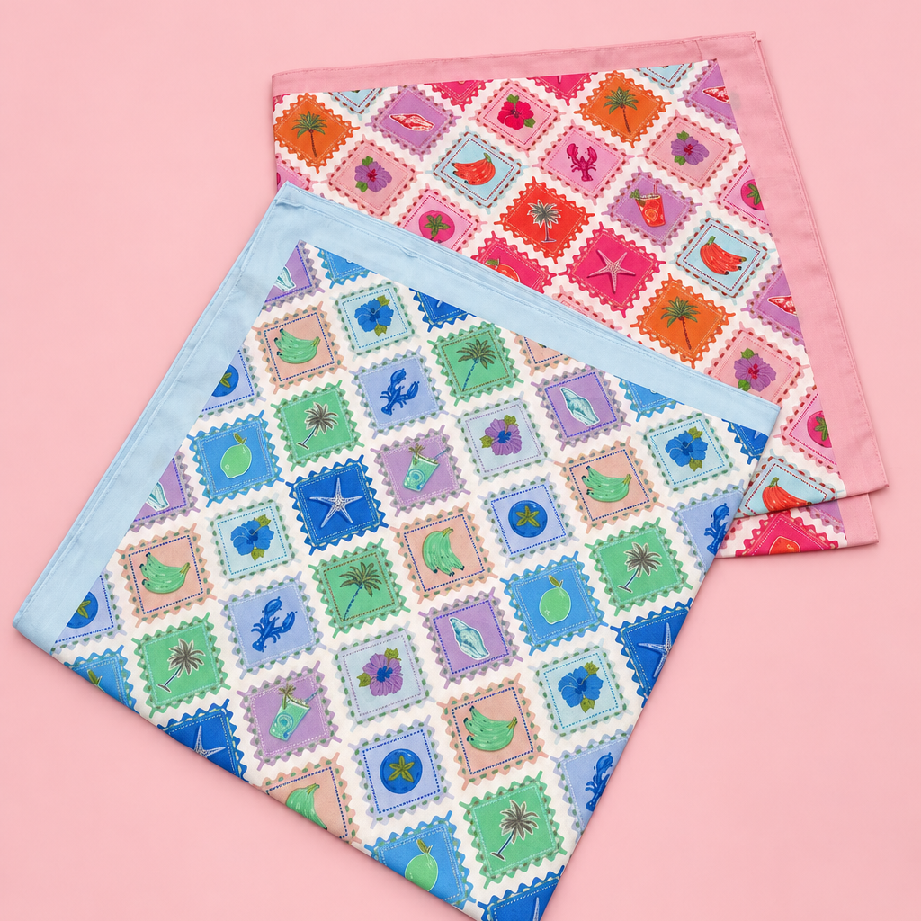 Postal Stamp Lobster Flower Silk Finish Scarf | 40SC731