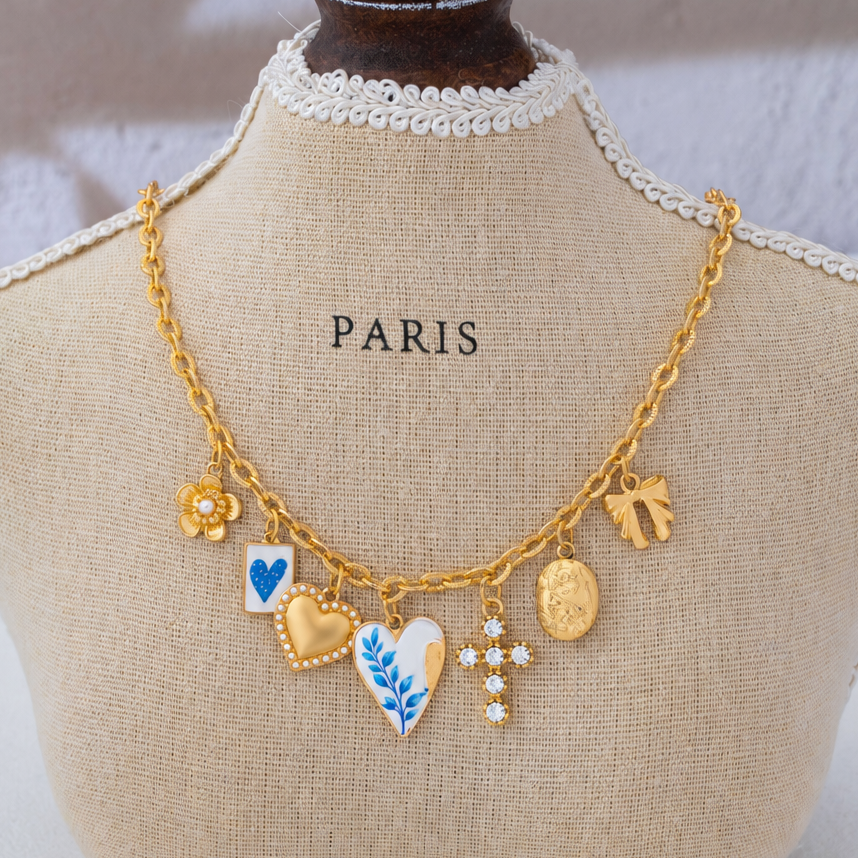 Vintage Coquette Multi-Charm Link Necklace | 80N93423