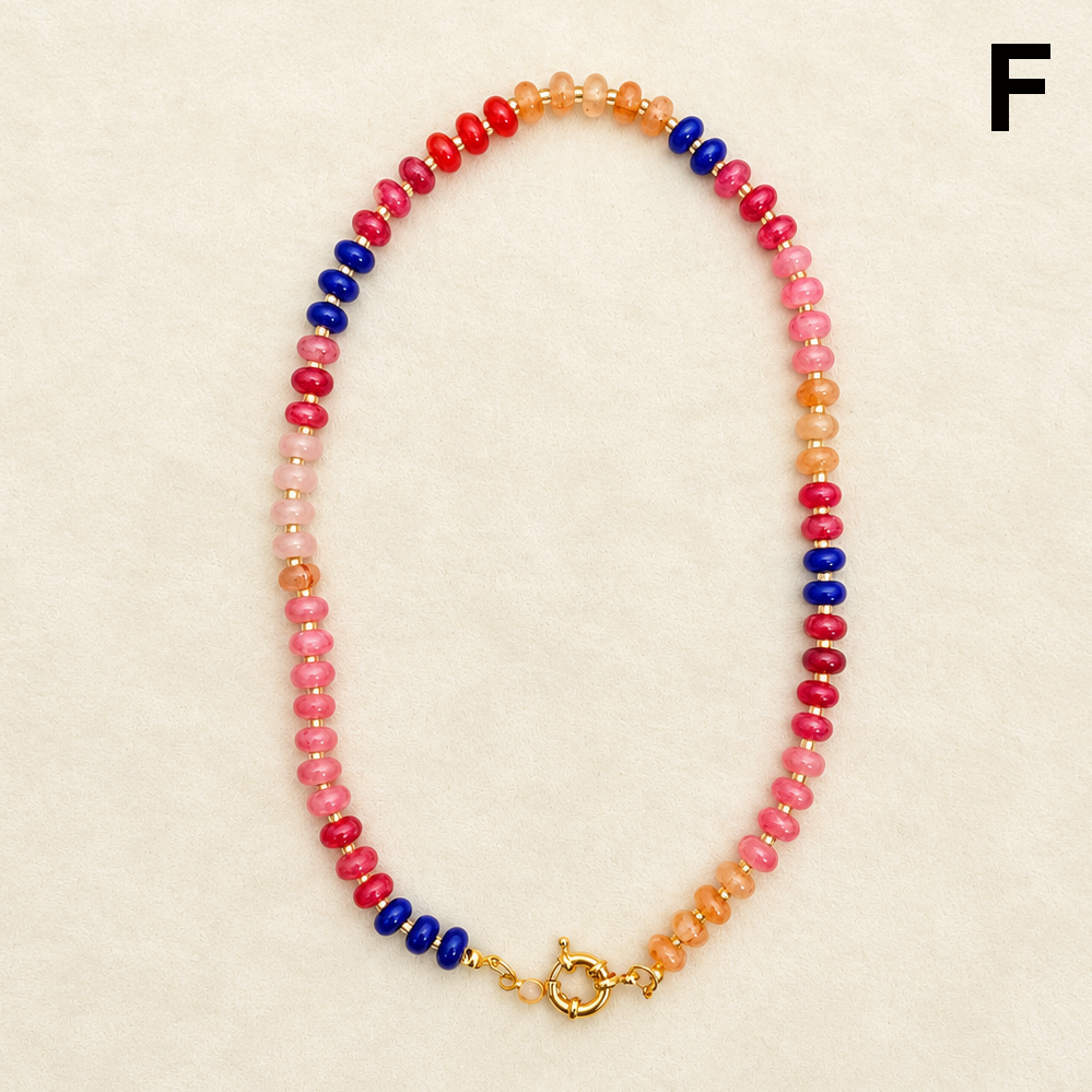 Natural Stone Semi-Precious Glass Mixed Necklace | 40NK9659