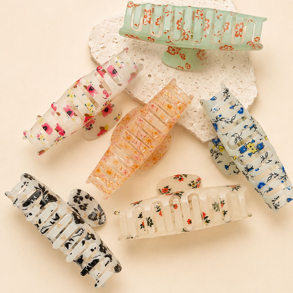 FLORAL FLOWER HAIR CLAW CLIP | 40H1140