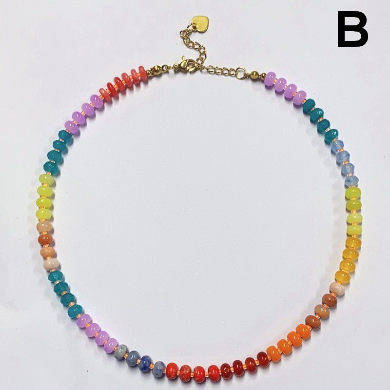 Natural Stone Semi-Precious Glass Mixed Necklace | 40NK9694