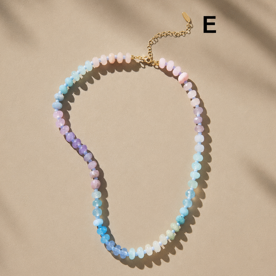 Natural Stone Semi-Precious Glass Mixed Necklace | 40NK9694