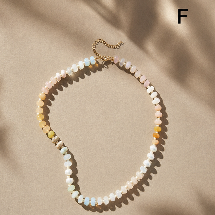 Natural Stone Semi-Precious Glass Mixed Necklace | 40NK9694