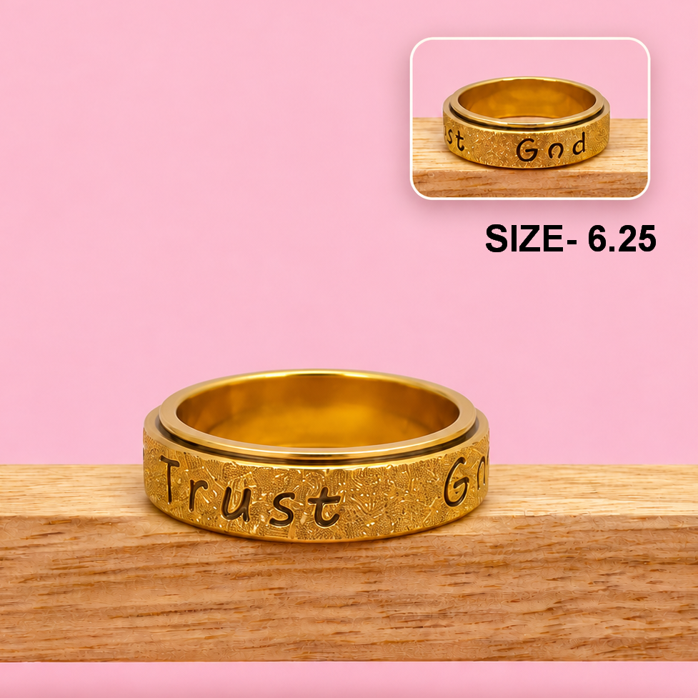 18K STAINLESS STEEL TARNISH FREE DAISY SPINNER RING | 40R155
