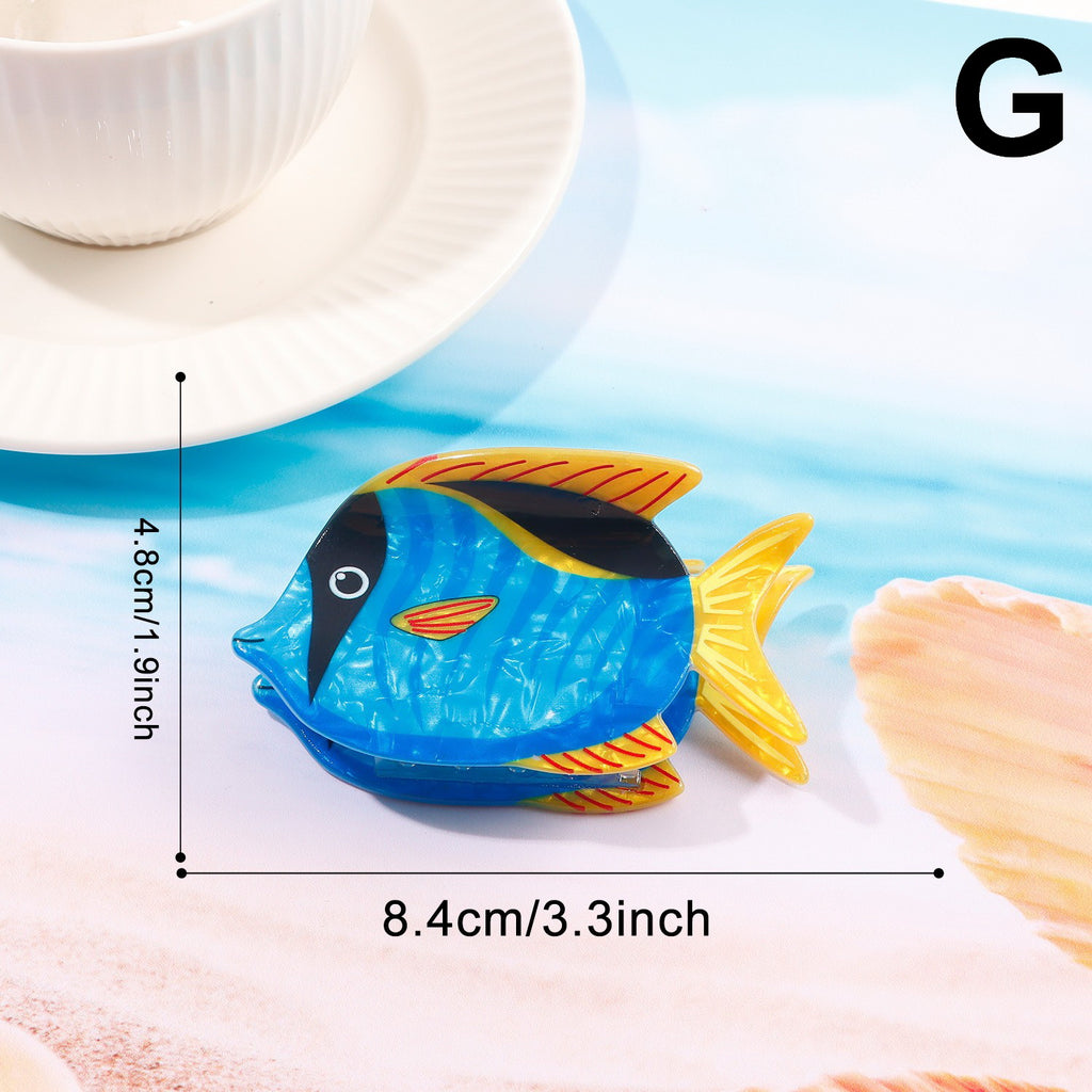 Jumbo Vibrant Fish-Shaped Acrylic Hair Claw Clip | 40H1157