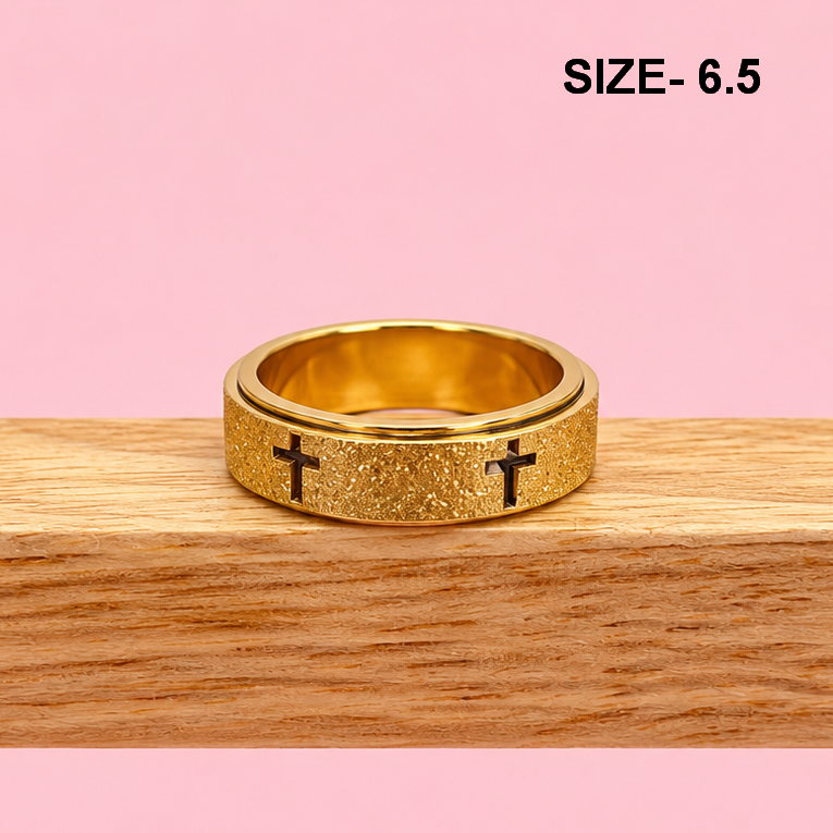 18K STAINLESS STEEL TARNISH FREE DAISY SPINNER RING | 40R155