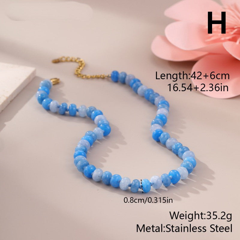 Natural Stone Semi-Precious Glass Mixed Necklace | 40NK9694