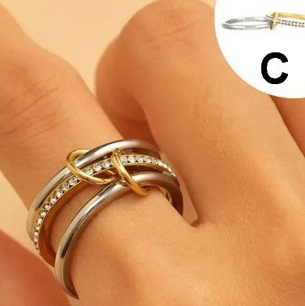 Stainless Steel Stackable Plain Band Rings Linked | 40R134