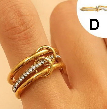 Stainless Steel Stackable Plain Band Rings Linked | 40R134