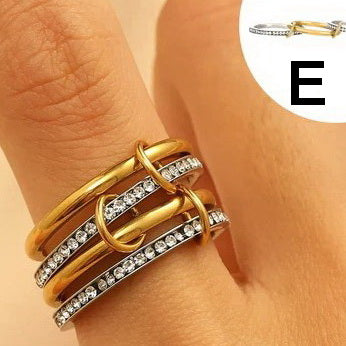 Stainless Steel Stackable Plain Band Rings Linked | 40R134