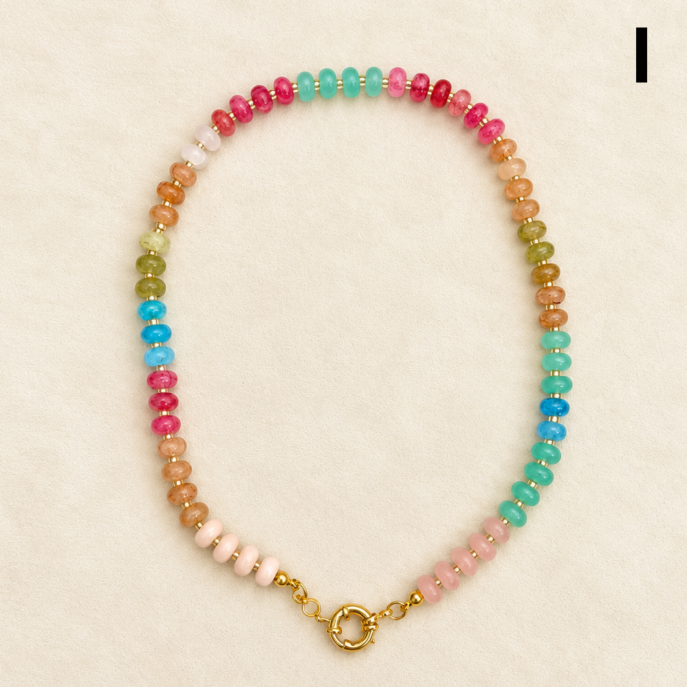 Natural Stone Semi-Precious Glass Mixed Necklace | 40NK9659