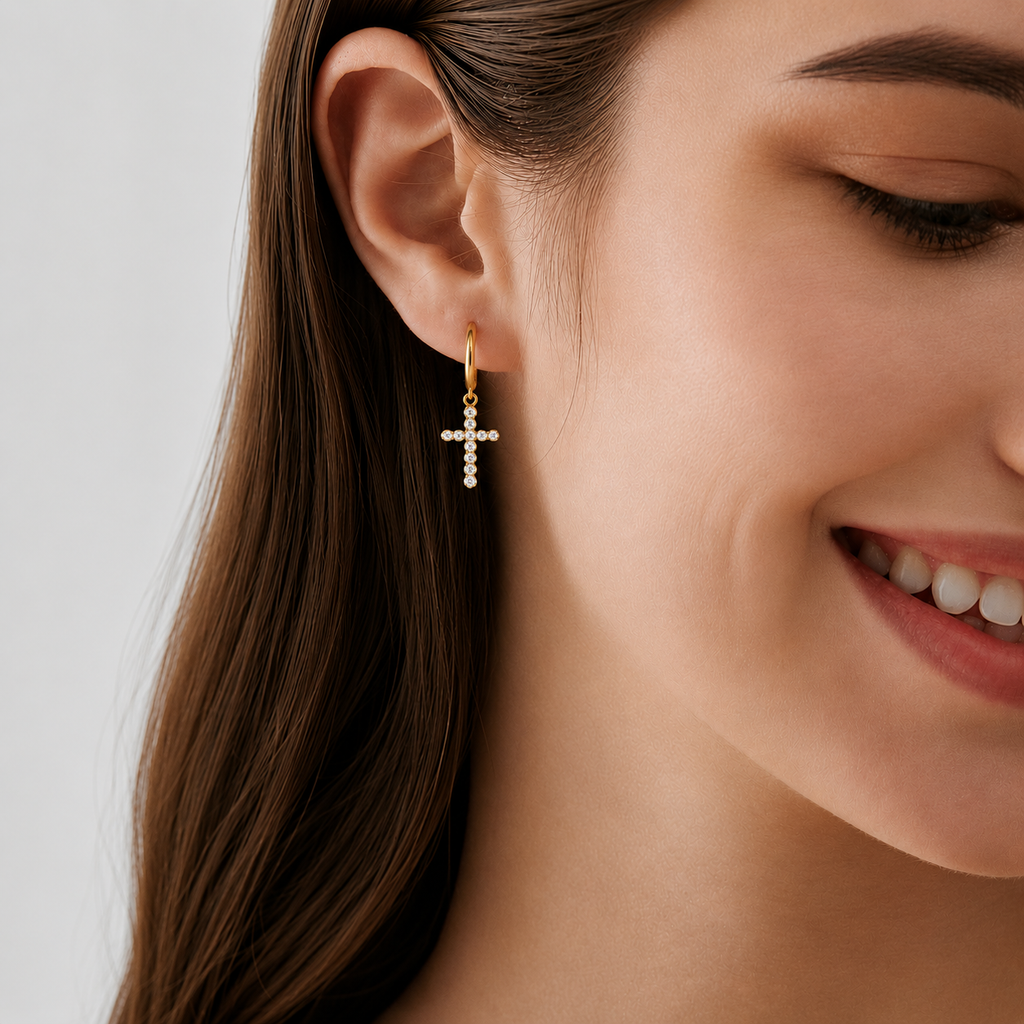 18K STAINLESS STEEL WATERPROOF TARNISH FREE HOOPS | 40E365