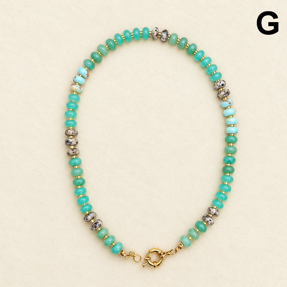 Natural Stone Semi-Precious Glass Mixed Necklace | 40NK9659