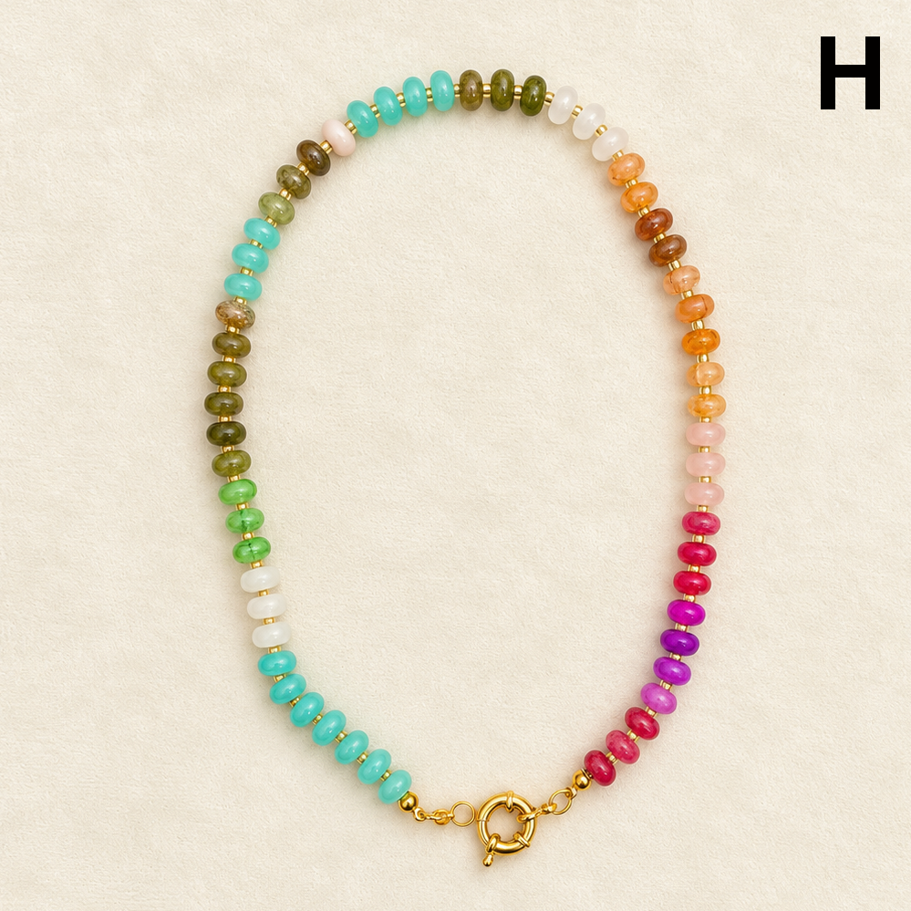 Natural Stone Semi-Precious Glass Mixed Necklace | 40NK9659