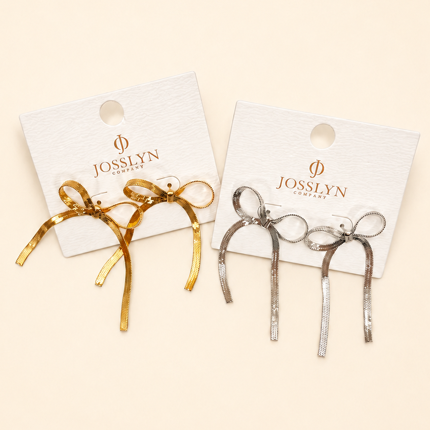 FESTIVAL BOW SNAKE CHAIN EARRINGS | 40E293