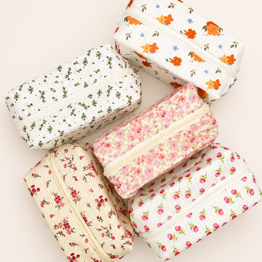 STRAWBERRY WESTERN BOW MAKEUP COSMETIC POUCH BAG | 40P544