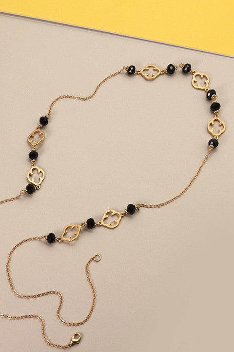 CLOVER BEAD STATION LONG NECKLACE | 25N405
