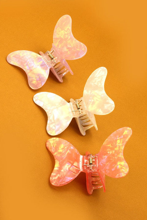 LARGE BUTTERFLY PVC HAIR CLAW CLIPS | 40H432