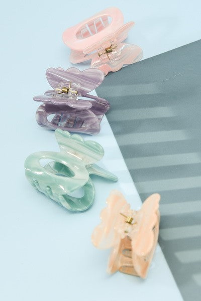 COLOR STRIKING CELLULOSE FIN HAIR CLAW CLIPS | 40H464
