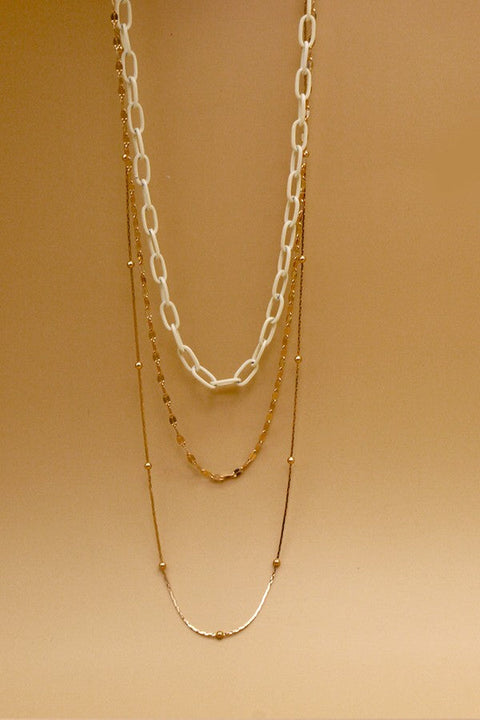 COLOR CHAIN MULTI LAYER NECKLACE | 25N456