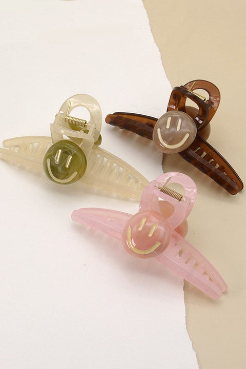 EXTRA LARGE ACRYLIC SMILEY HAIR CLAW CLIP | 40H563