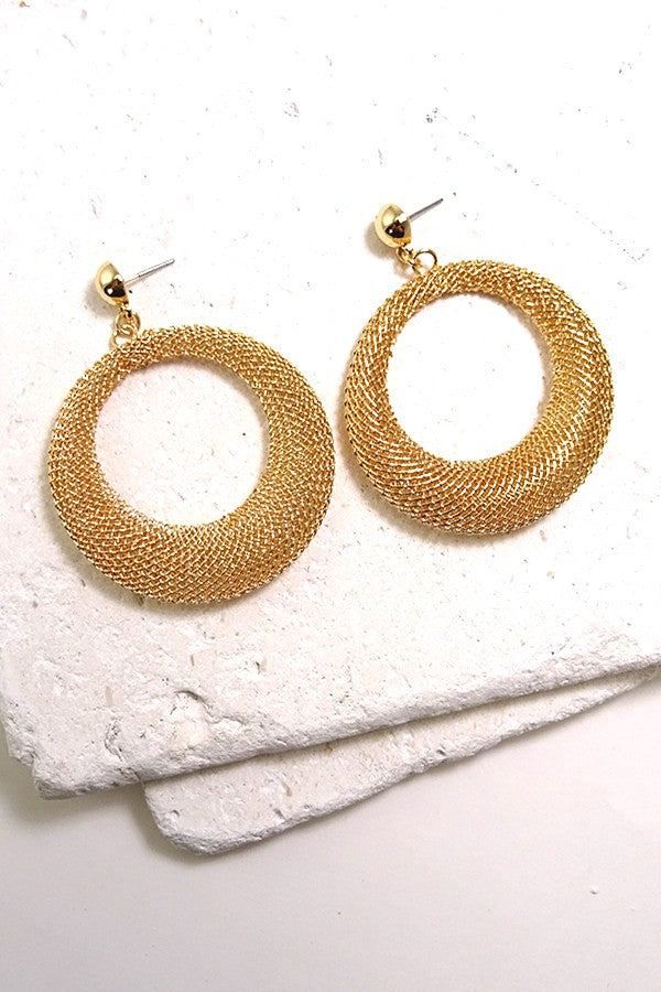 MESH LARGE DROP EARRING ON POST BACK | 260395014