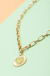 EPOXY HEART CHARM LINK NECKLACE | 31N22001