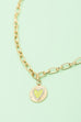 EPOXY HEART CHARM LINK NECKLACE | 31N22001