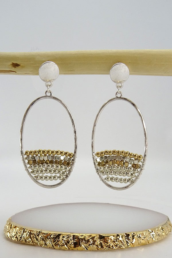 Multi metal bead earring | 21E0235