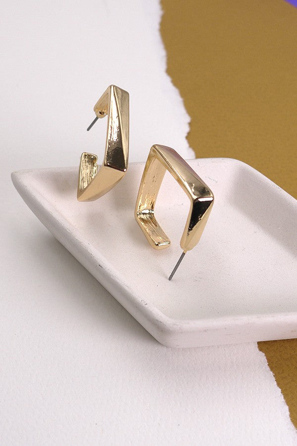 SQUARE GOLD HOOP EARRING | 31E03369