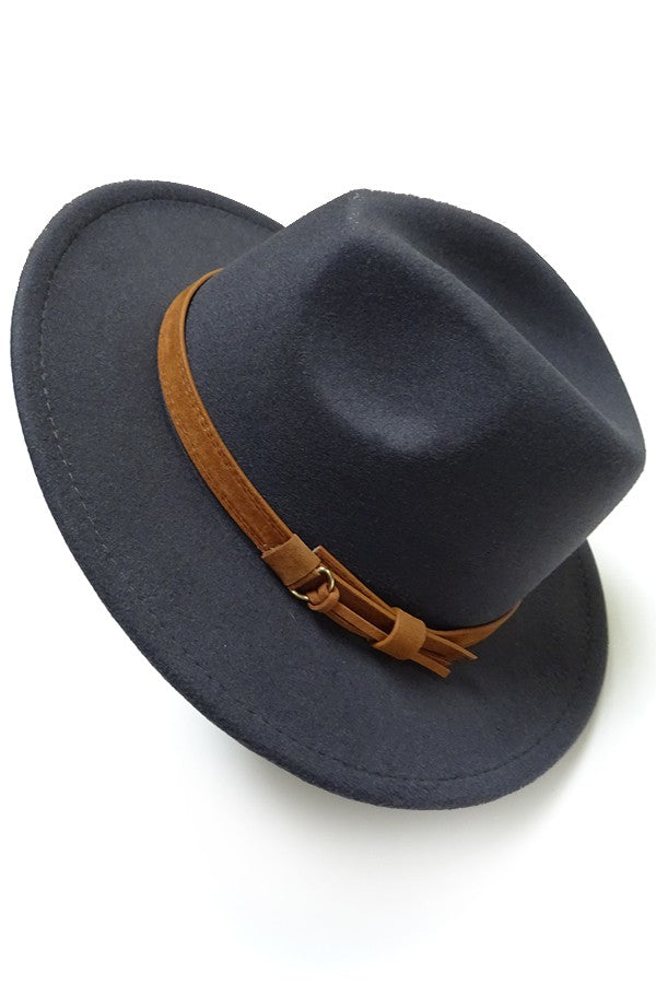 A VINTAGE CLASSIC FEDORA HAT BROWN TIE TRIM 40HW304 JOSSLYN COMPANY