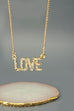 LOVE RHINESTONE BAR PENDANT NECK | 31N21067