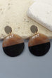 CLASSIC BLACK & BROWN ROUND DROP CIRCLE EARRINGS | 31E21397