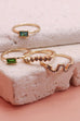 SNAKE RHINESTONE 4 RING SET | 31R21046