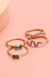 SNAKE RHINESTONE 4 RING SET | 31R21046