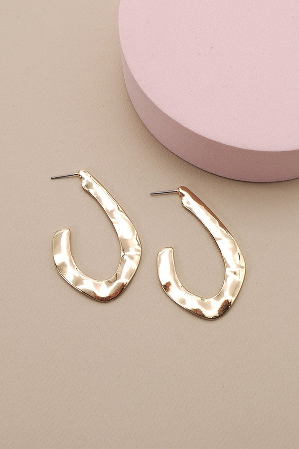 MODERN HAMMERED DROP EARRINGS | 31E21632