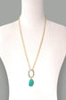 JADE ACRYLIC OVAL RING CHUNKY CHAIN LONG NECK | 25N248