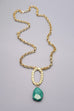 JADE ACRYLIC OVAL RING CHUNKY CHAIN LONG NECK | 25N248