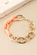 OVAL AND ACRYLIC MIX LINK BRACELET | 25B217