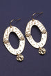 HAMMERED GEO OVAL DROP EARRINGS | 31E21700