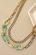 RECTANGLE ACRYICL LINK DOUBLE CHAIN NECKLACE | 31N21361