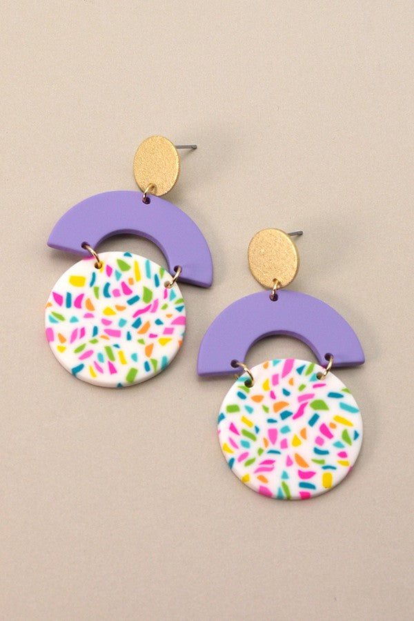 COLORFUL DROP POLYMER EARRINGS | 40E209